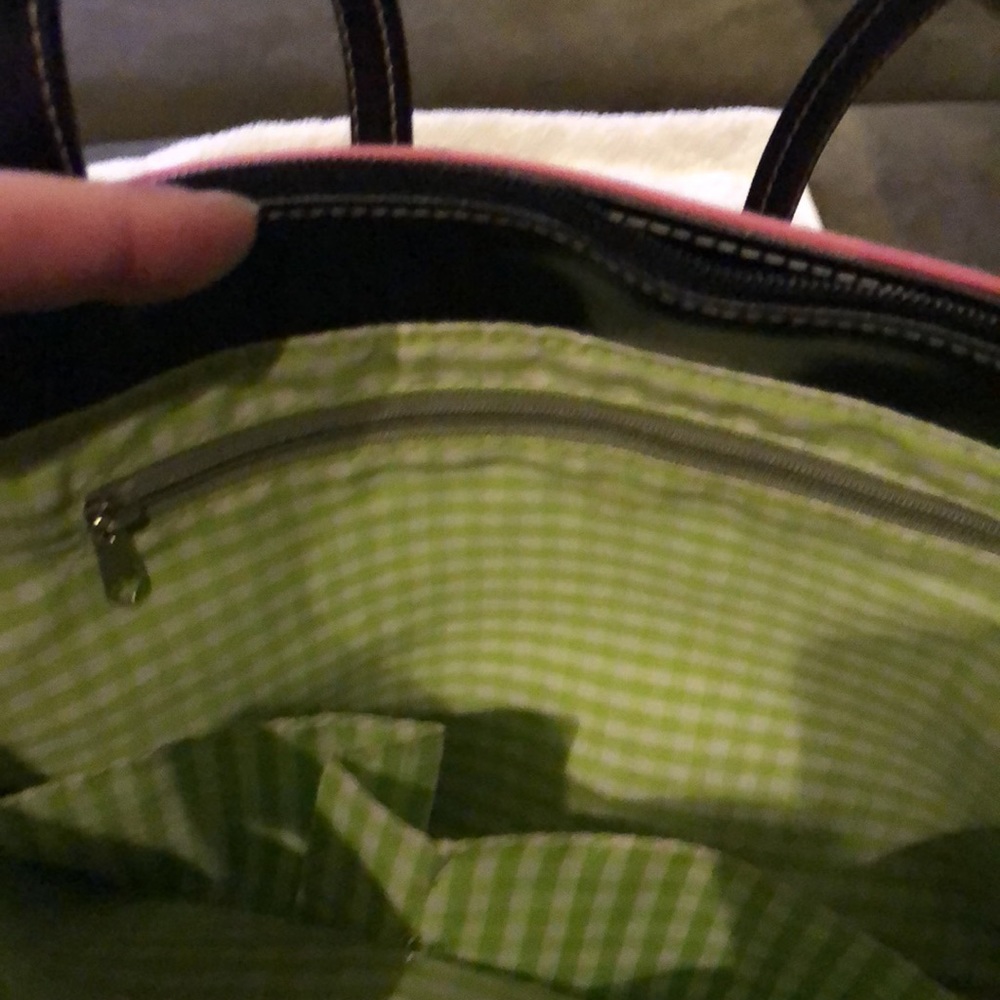 Pink and black polka dot handbag/ small tote - Picture 5 of 6